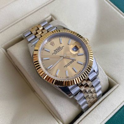 Rolex Datejust 41mm Sw200 Movement 904L Steel 18K Gold Dial Watch